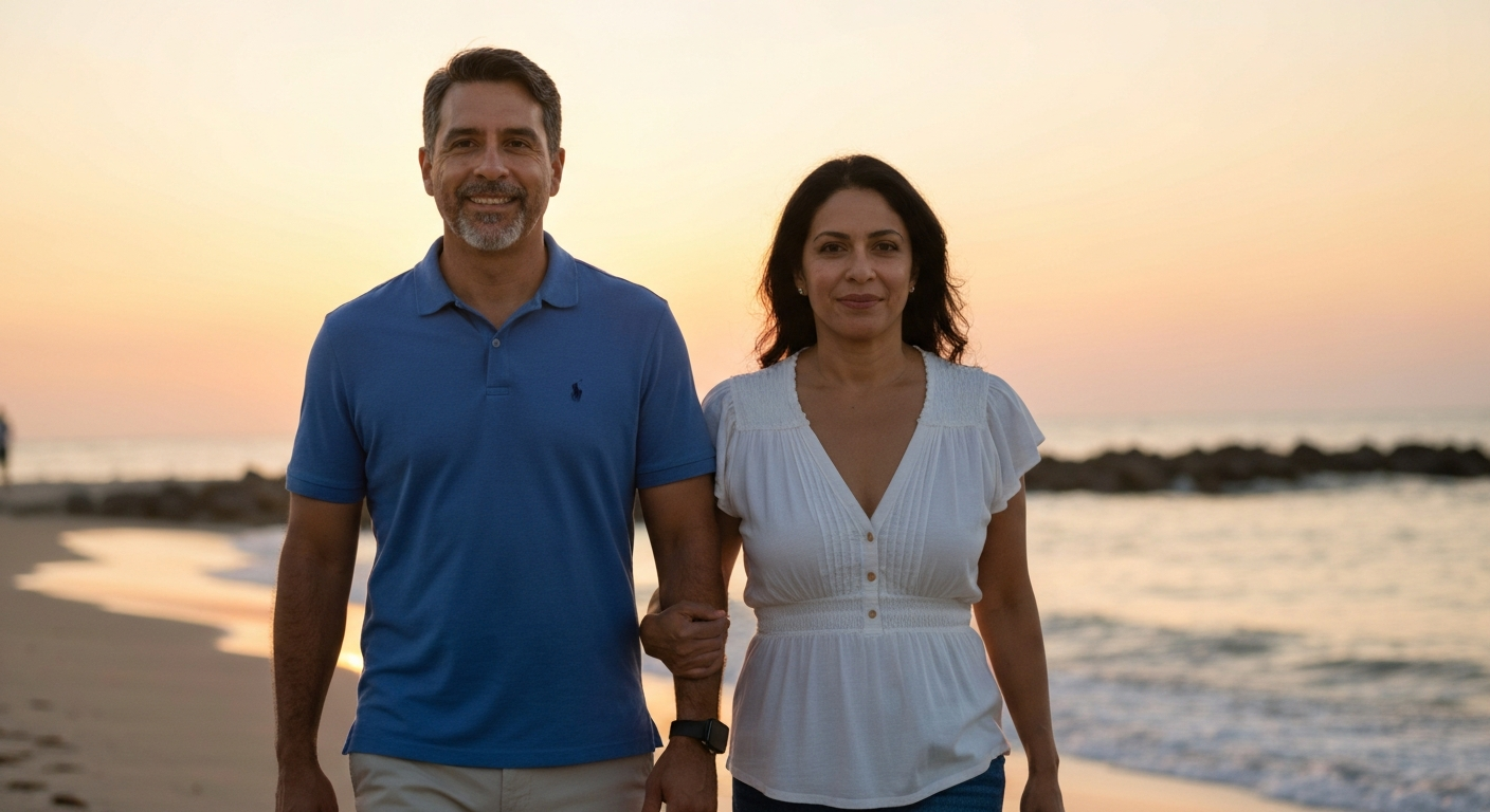 Pareja distante en sala — la indiferencia que duele