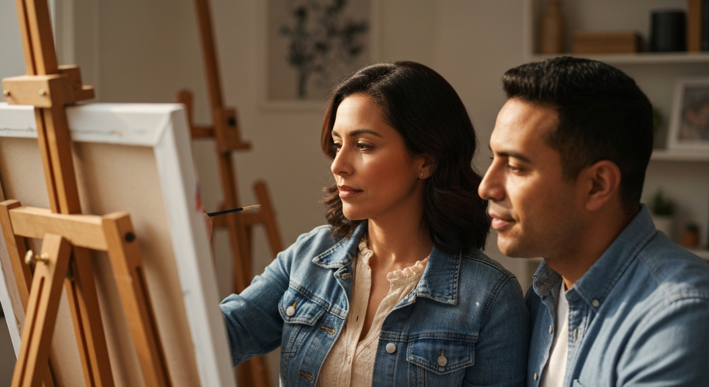 Pareja distante en sala — la indiferencia que duele