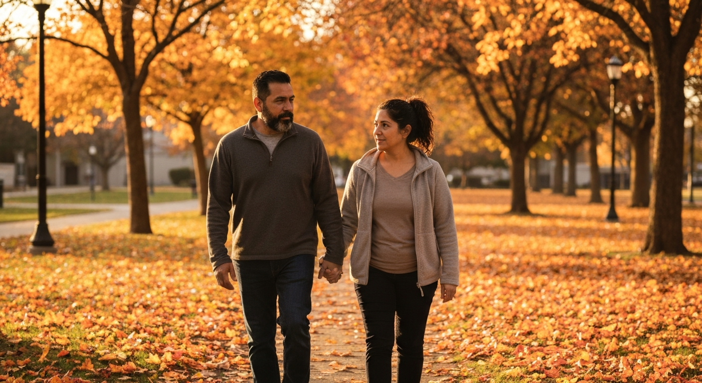 Pareja distante en sala — la indiferencia que duele